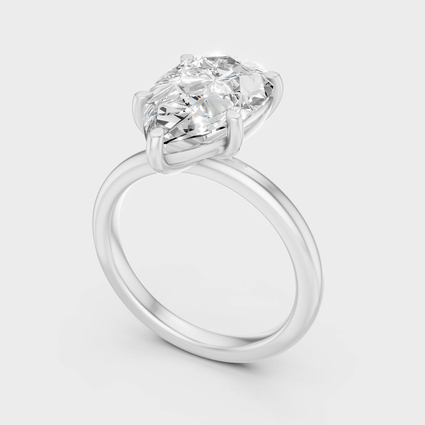 Platinum Diamond Ring Pear Cut 1.5 To 4.5 Ct Ethical Luxury Jewelry