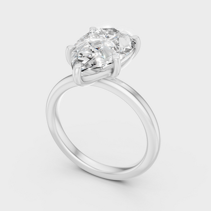Platinum Diamond Ring Pear Cut 1.5 To 4.5 Ct Ethical Luxury Jewelry