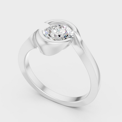 Platinum Round Engagement Ring With Brilliant Sparkle