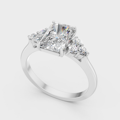 Platinum Radiant Engagement Ring With Brilliant Sparkle