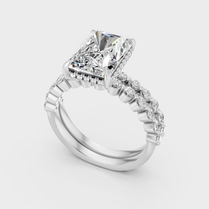 Platinum Diamond Ring Set Radiant Round 4 Ct Ethical Luxury Jewelry