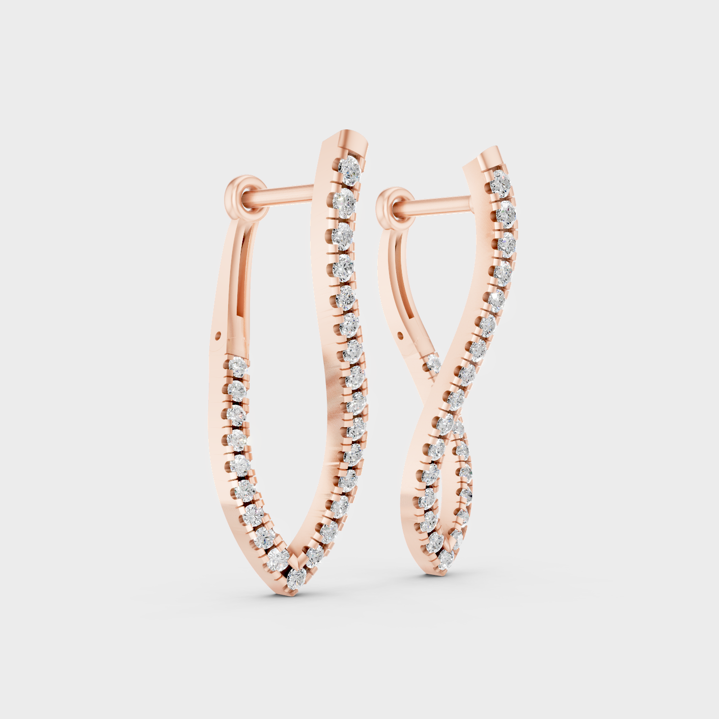Rose Gold Round Diamond Drop Earrings 0.79 Ct Everyday Elegant Jewelry