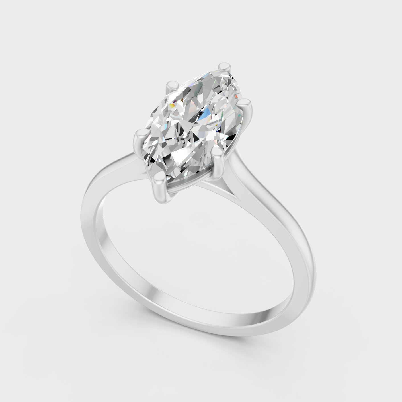 Marquise Cut Lab Grown Diamond Engagement Ring in