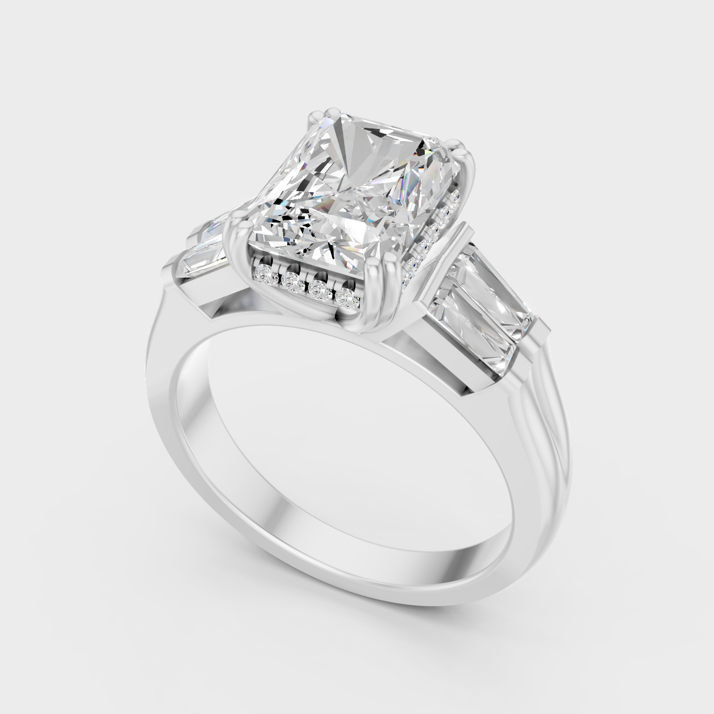 White Gold Certified Multi Shape Diamond Ring
