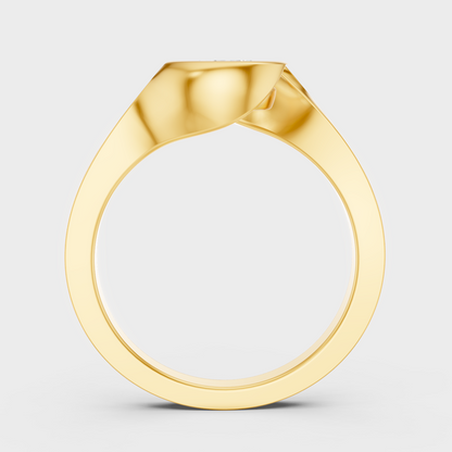 5 Carat Round Statement Ring In Yellow Gold Luxury Jewelry