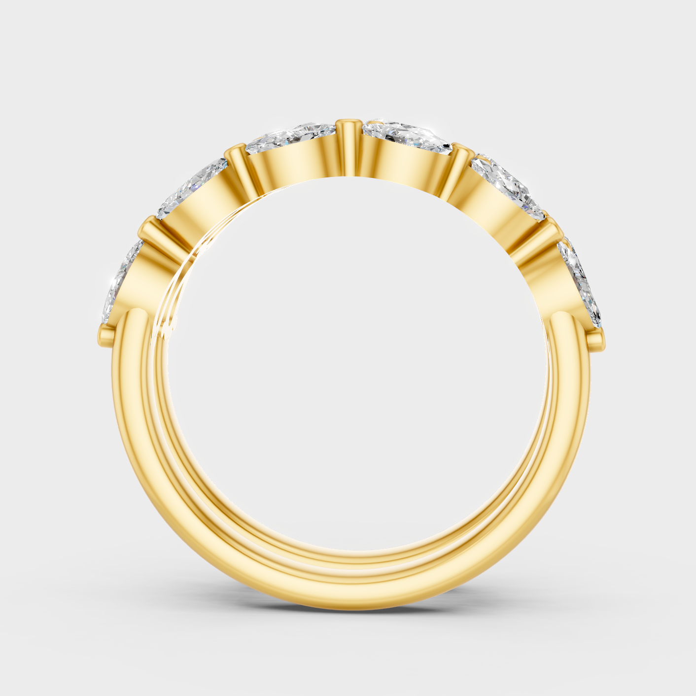 Yellow Gold Marquise Pear Diamond Band Set Luxury Jewelry