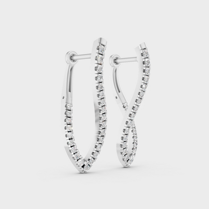 Platinum 950 Round Diamond Drop Earrings 0.79 Ct Lab Grown Ethical Luxury