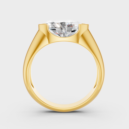 Elegant Yellow Gold Mens Oval Diamond Ring 1 To 5 Ct Designer Jewelry