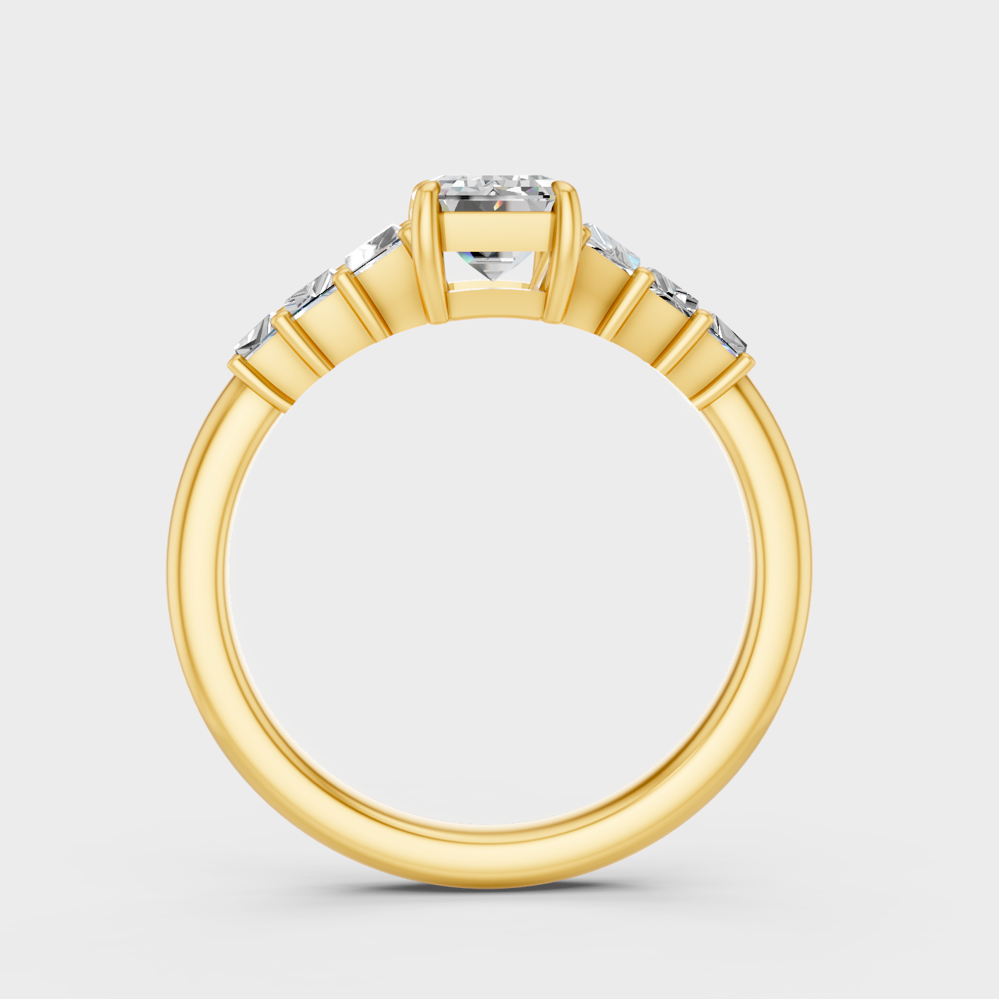 9K 14K 18K Yellow Gold Emerald Diamond Ring 1.75 Ct Lab Grown Fine Jewelry