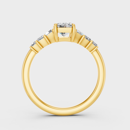 9K 14K 18K Yellow Gold Emerald Diamond Ring 1.75 Ct Lab Grown Fine Jewelry