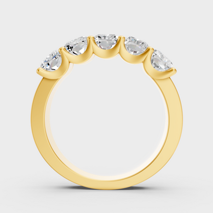 Yellow Gold Diamond Band For Anniversary Gift