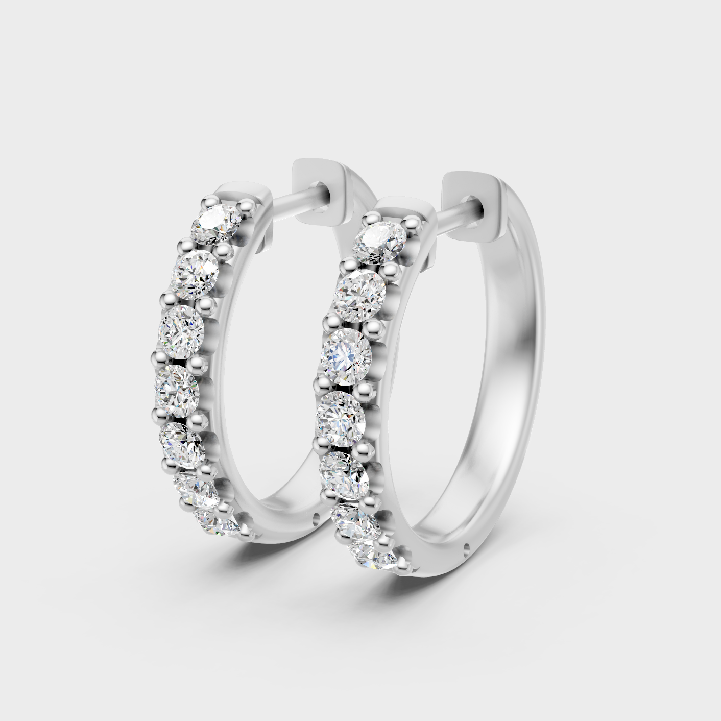 White Gold Round Diamond Hoop Earrings 0.70 Ct Lab Grown Timeless Style