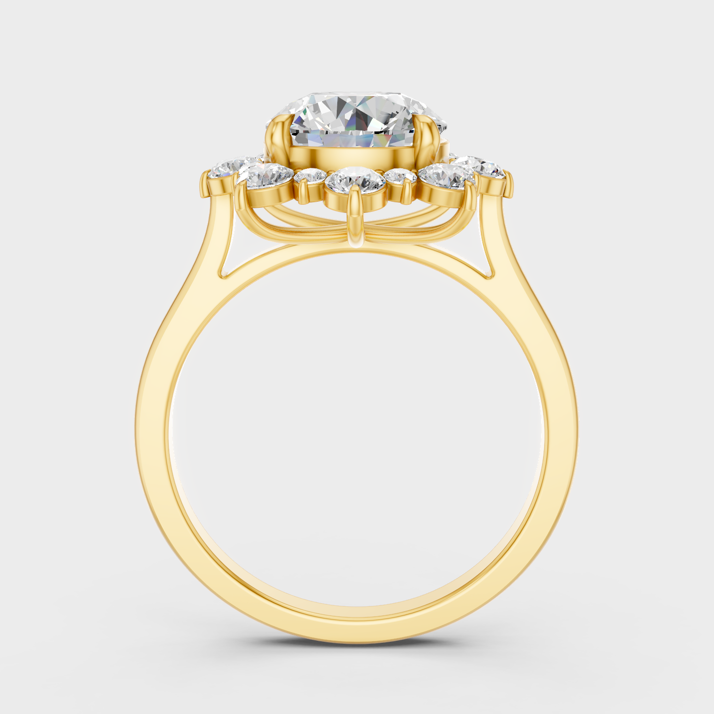 2.66 Ct Round Lab Grown Diamond Halo Ring in
