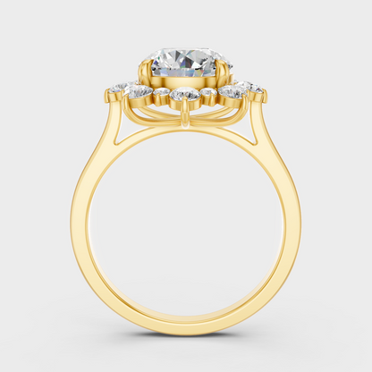 2.66 Ct Round Lab Grown Diamond Halo Ring in