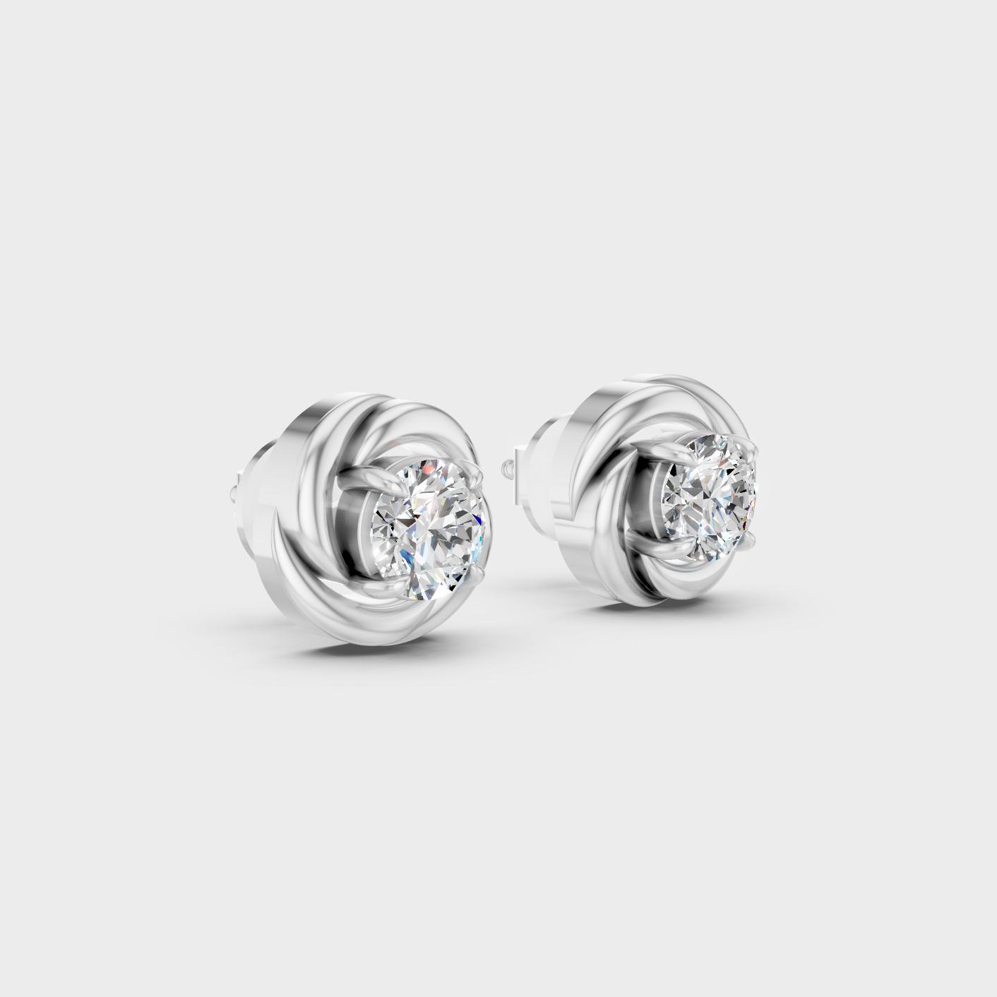 Platinum 950 Round Diamond Stud Earrings 0.50 Ct Lab Grown Ethical Luxury