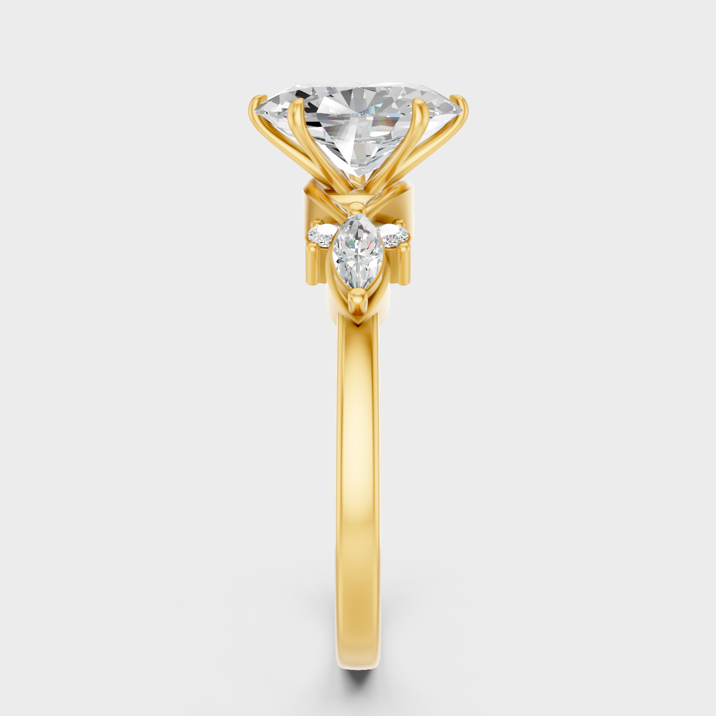 9K 14K 18K Yellow Gold Multi Shape Diamond Ring 1.78 Ct Lab Grown Fine Jewelry