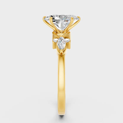 9K 14K 18K Yellow Gold Multi Shape Diamond Ring 1.78 Ct Lab Grown Fine Jewelry