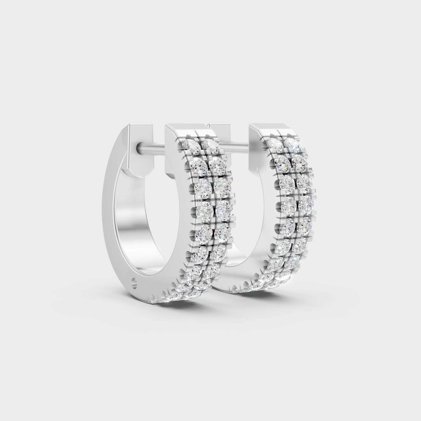 Platinum 950 Round Diamond Hoop Earrings 0.36 Ct Lab Grown Ethical Luxury