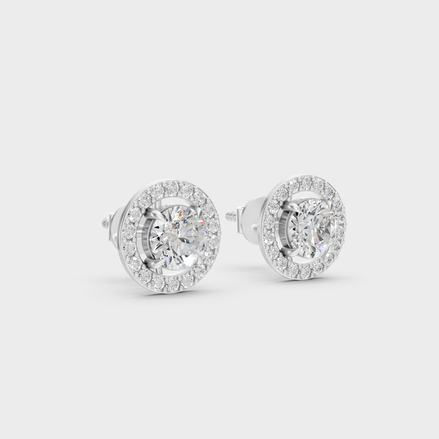 Platinum Round Diamond Stud Earrings 1.70 Ct Premium Lab Grown Jewelry