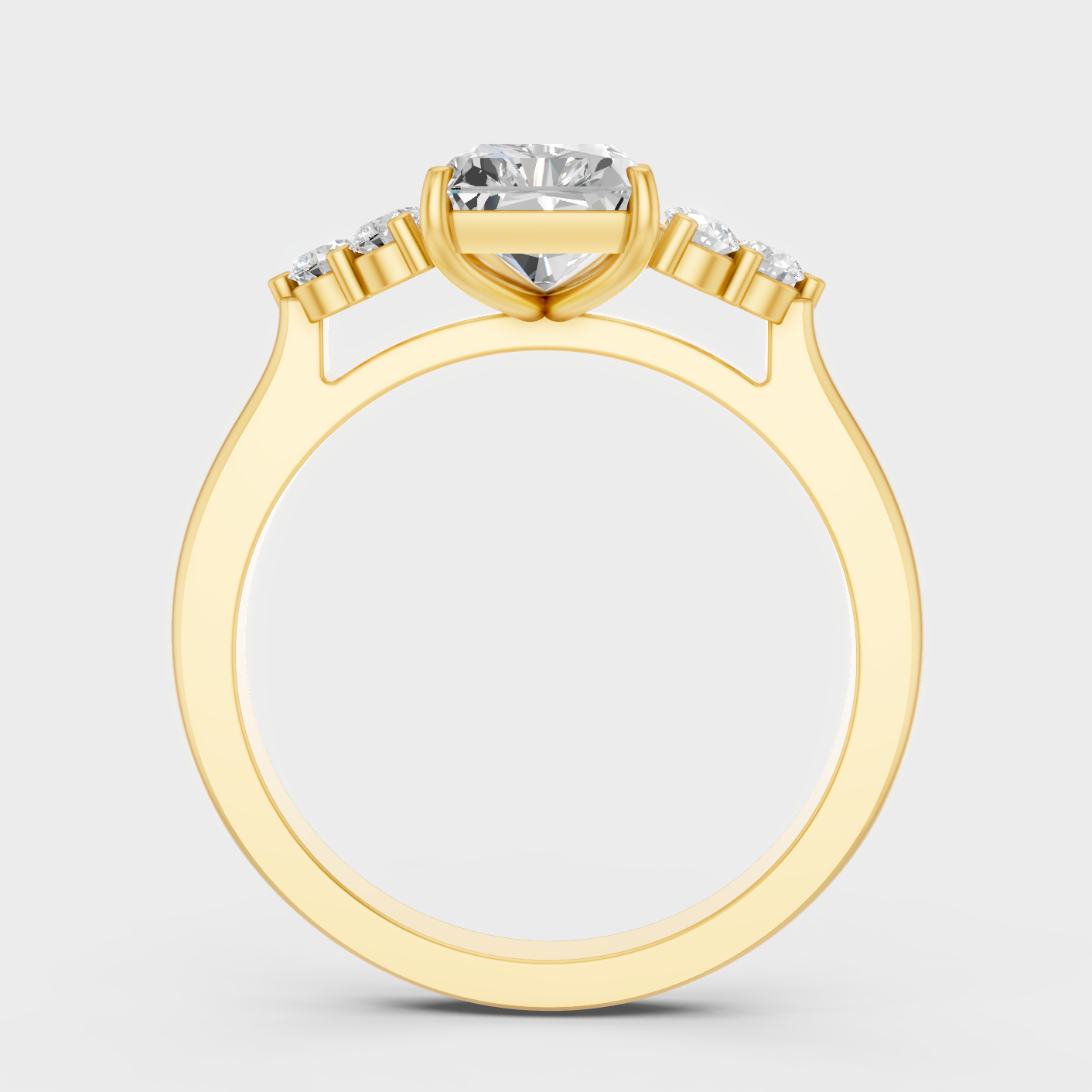 Radiant Statement Ring In Yellow Gold Luxury Jewelry