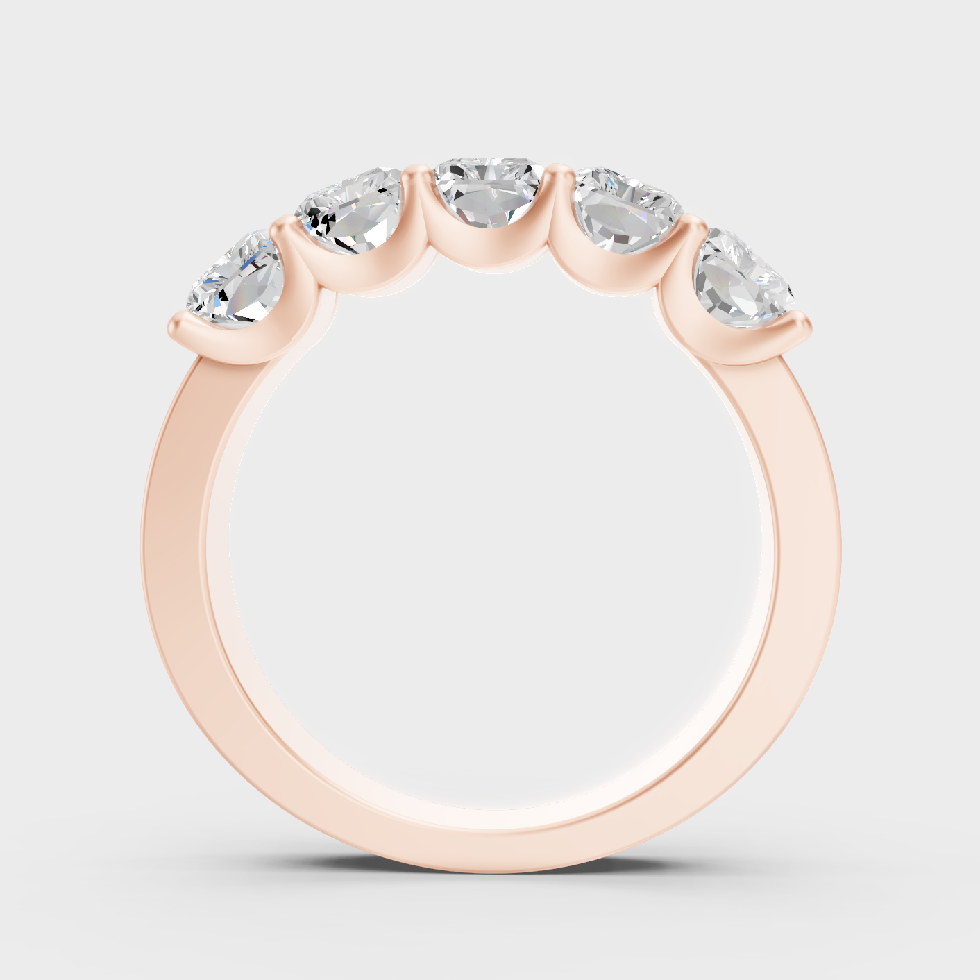 Rose Gold Radiant Band With Ethical Lab Diamonds