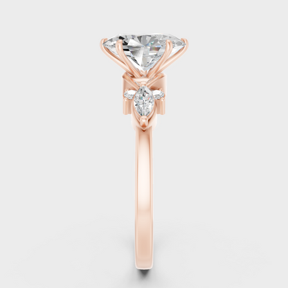 Rose Gold Luxury Multi Shape Diamond Ring 1.78 Ct Lab Grown Statement Look