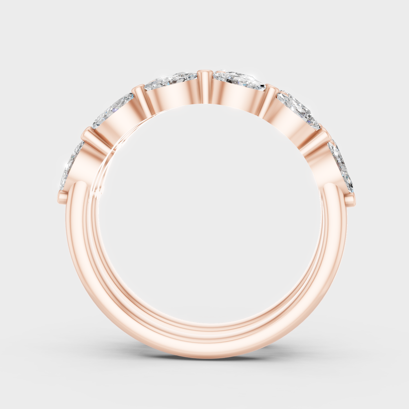 Rose Gold Luxury Marquise Pear Band Set With Brilliant Sparkle