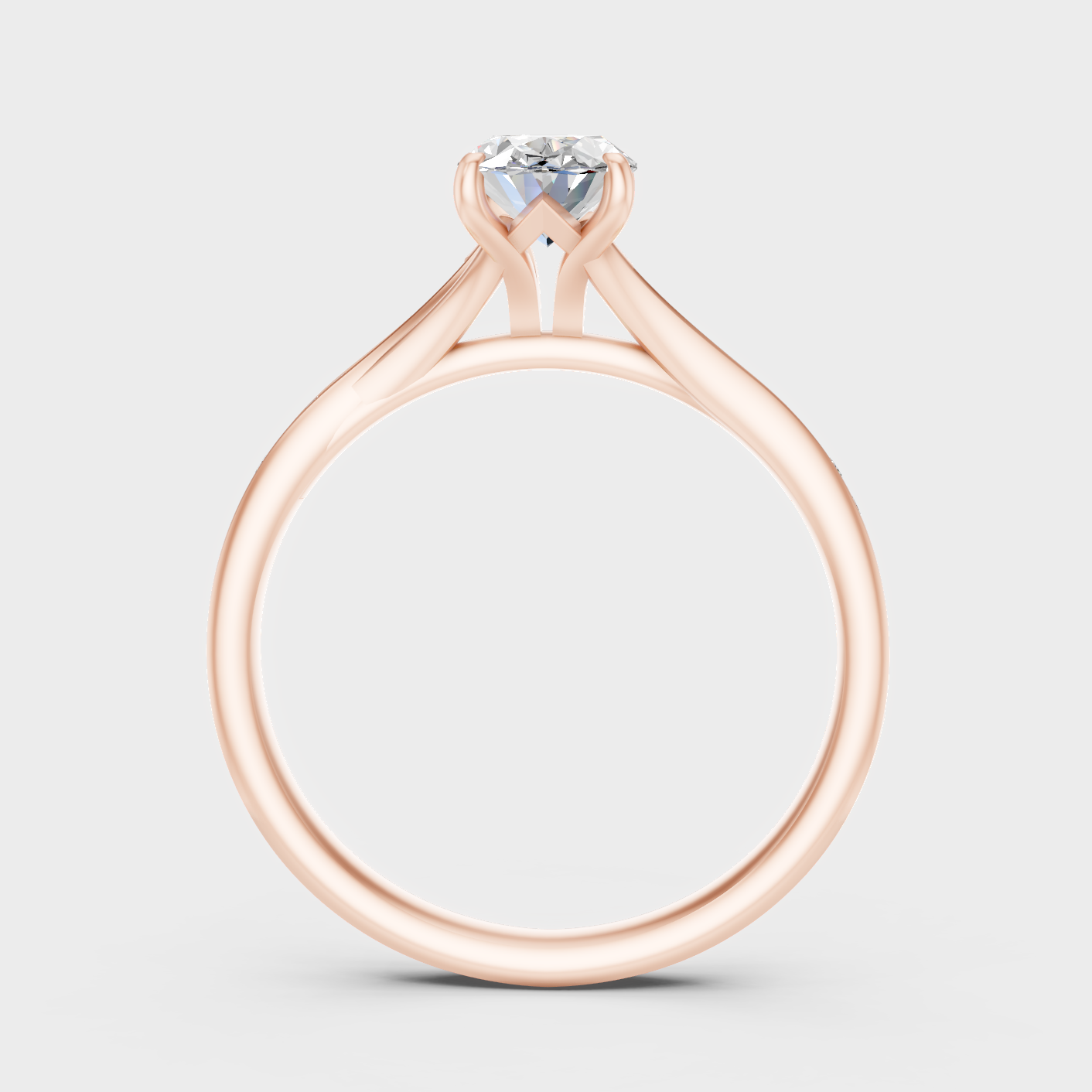Rose Gold Luxury Oval Diamond Jewelry