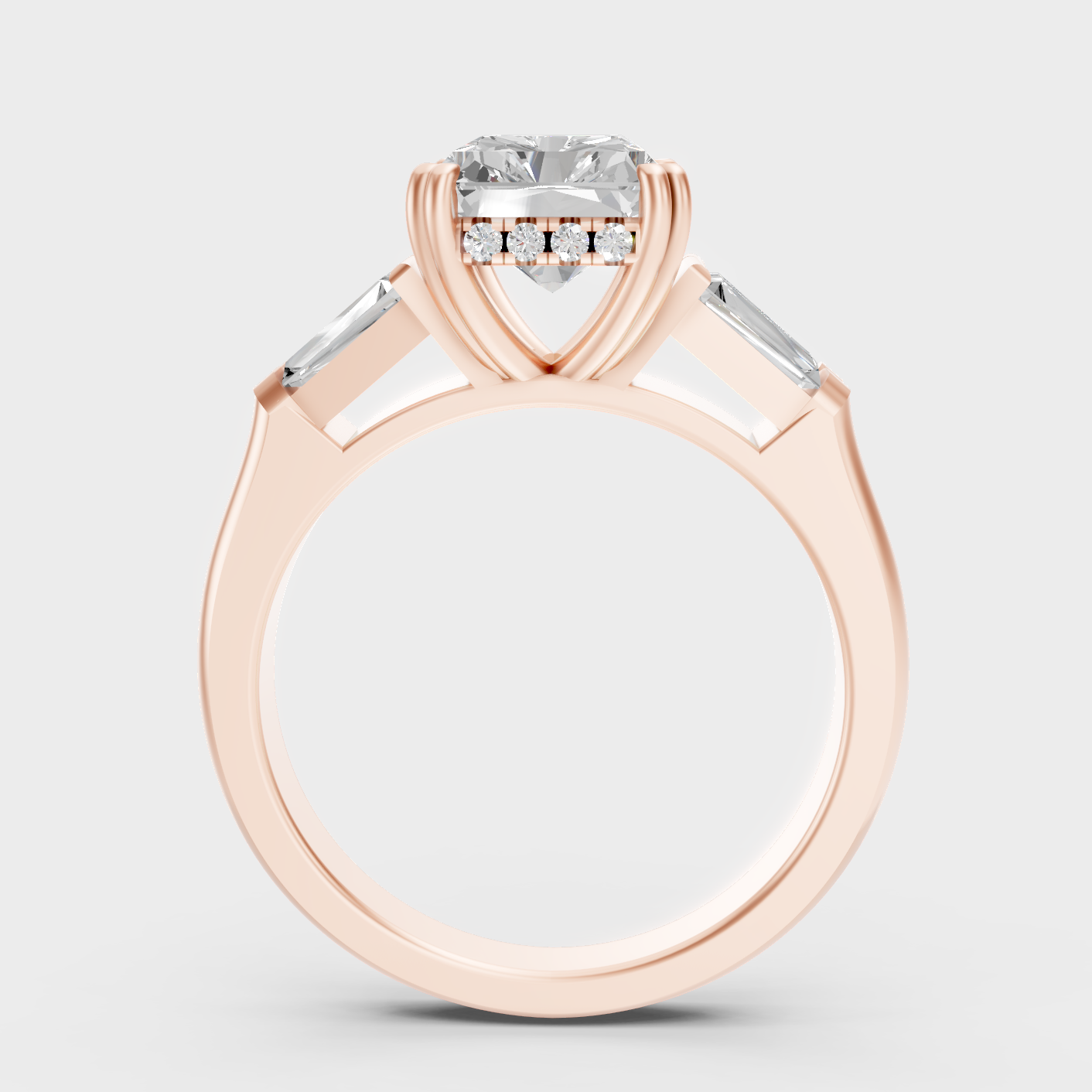 Rose Gold Luxury Halo Diamond Jewelry