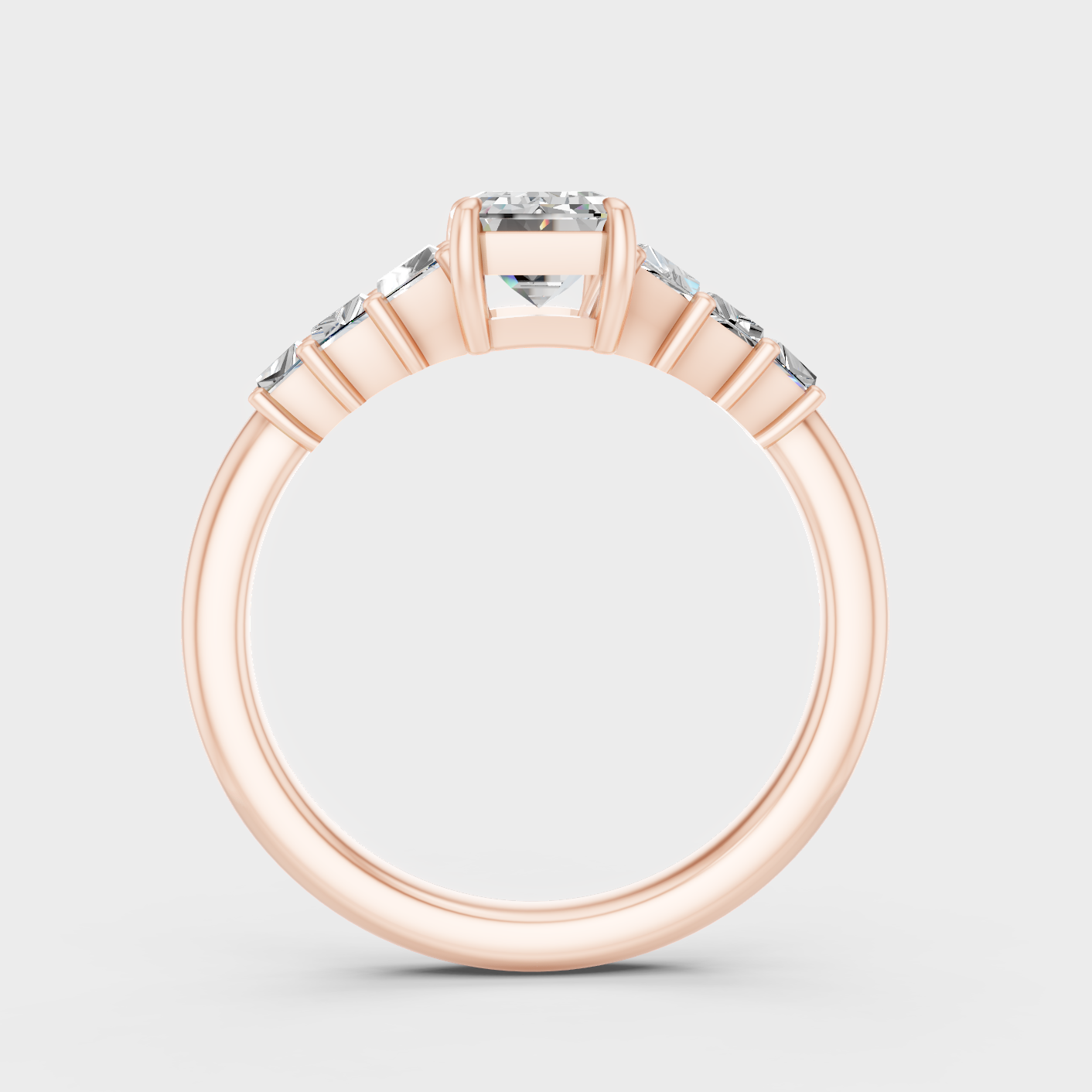 Rose Gold Luxury Emerald Diamond Ring 1.75 Ct Lab Grown Statement Look