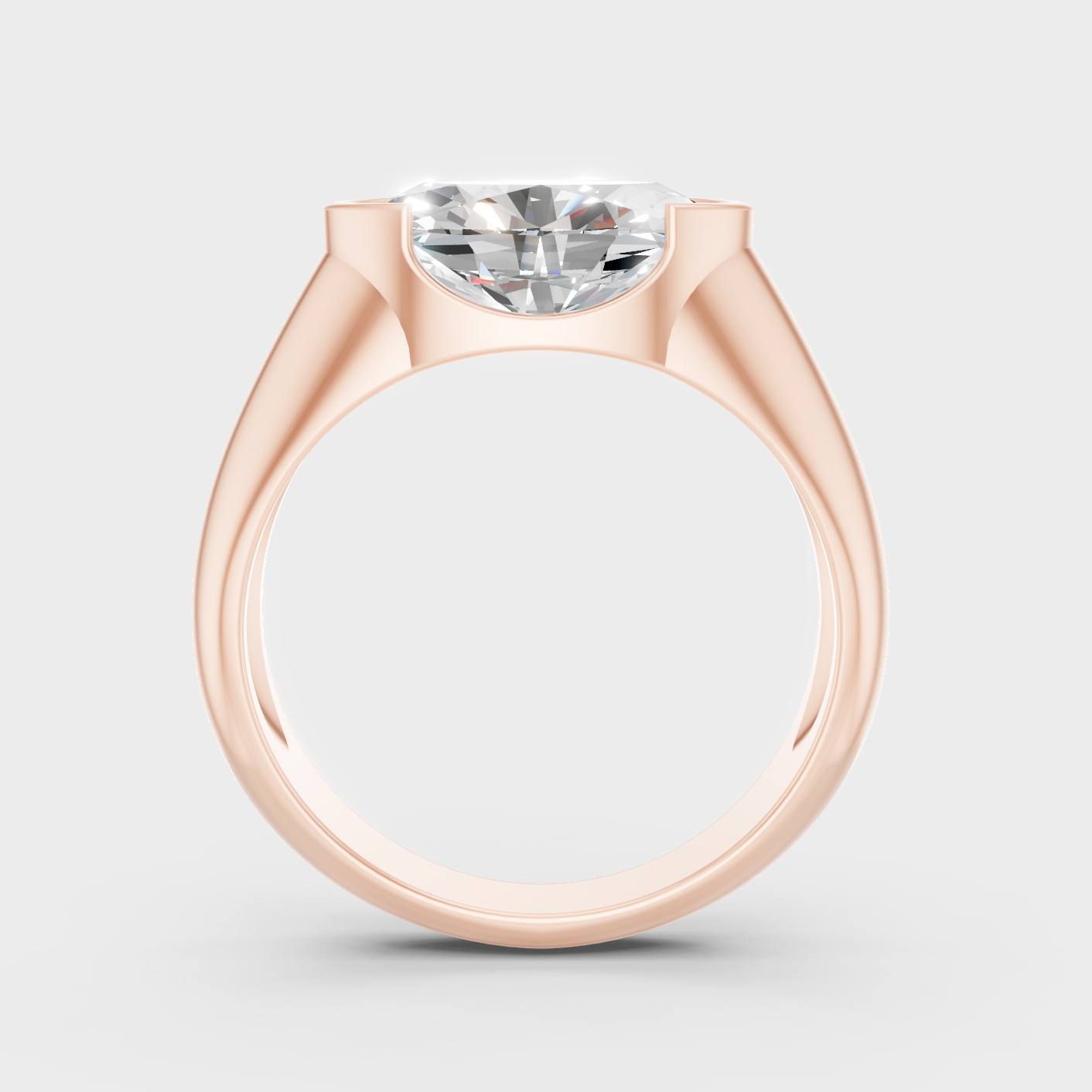 Rose Gold Luxury Mens Oval Diamond Ring 1 To 5 Ct Lab Grown Statement Look