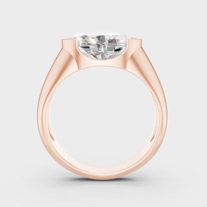 Rose Gold Luxury Mens Oval Diamond Ring 1 To 5 Ct Lab Grown Statement Look