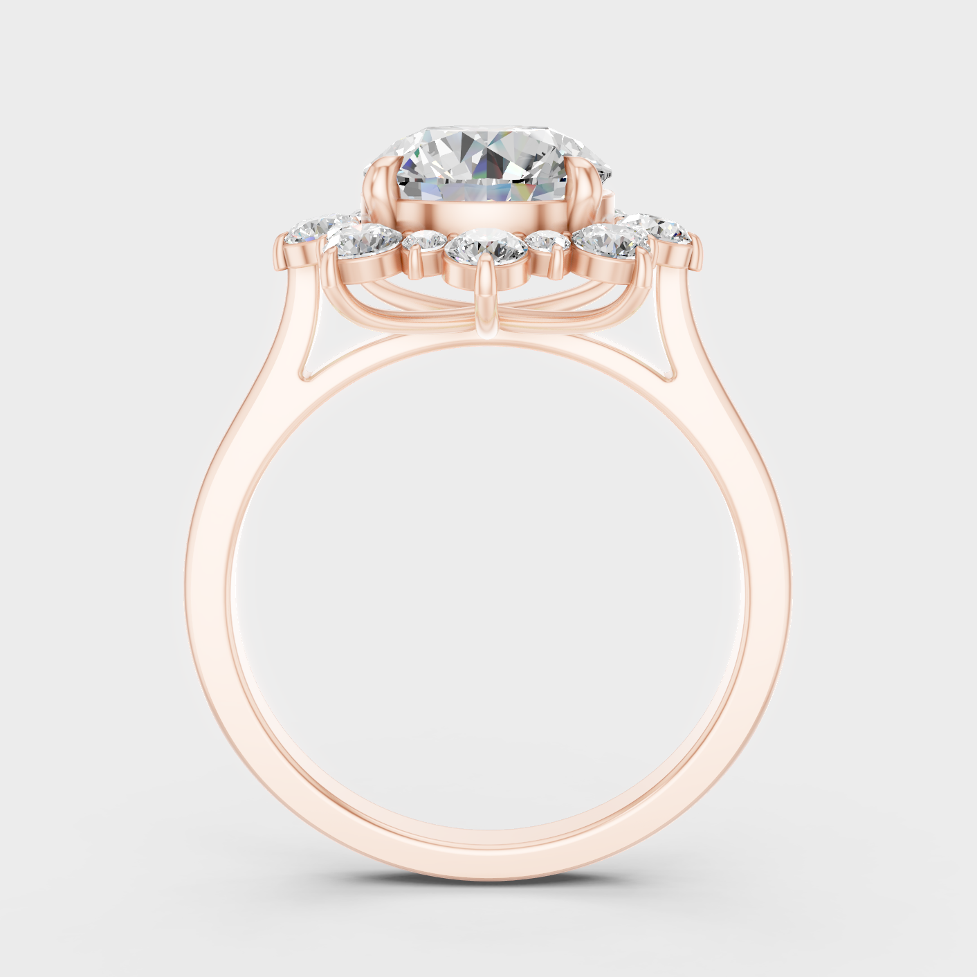 2.66 Ct Round Lab Grown Diamond Halo Ring in