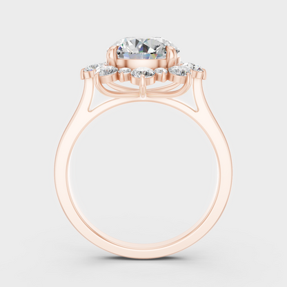 2.66 Ct Round Lab Grown Diamond Halo Ring in