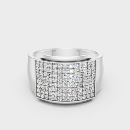 White Gold 0.83 Ct Lab Grown Diamond Mens Band GLI Certified Fine Jewelry