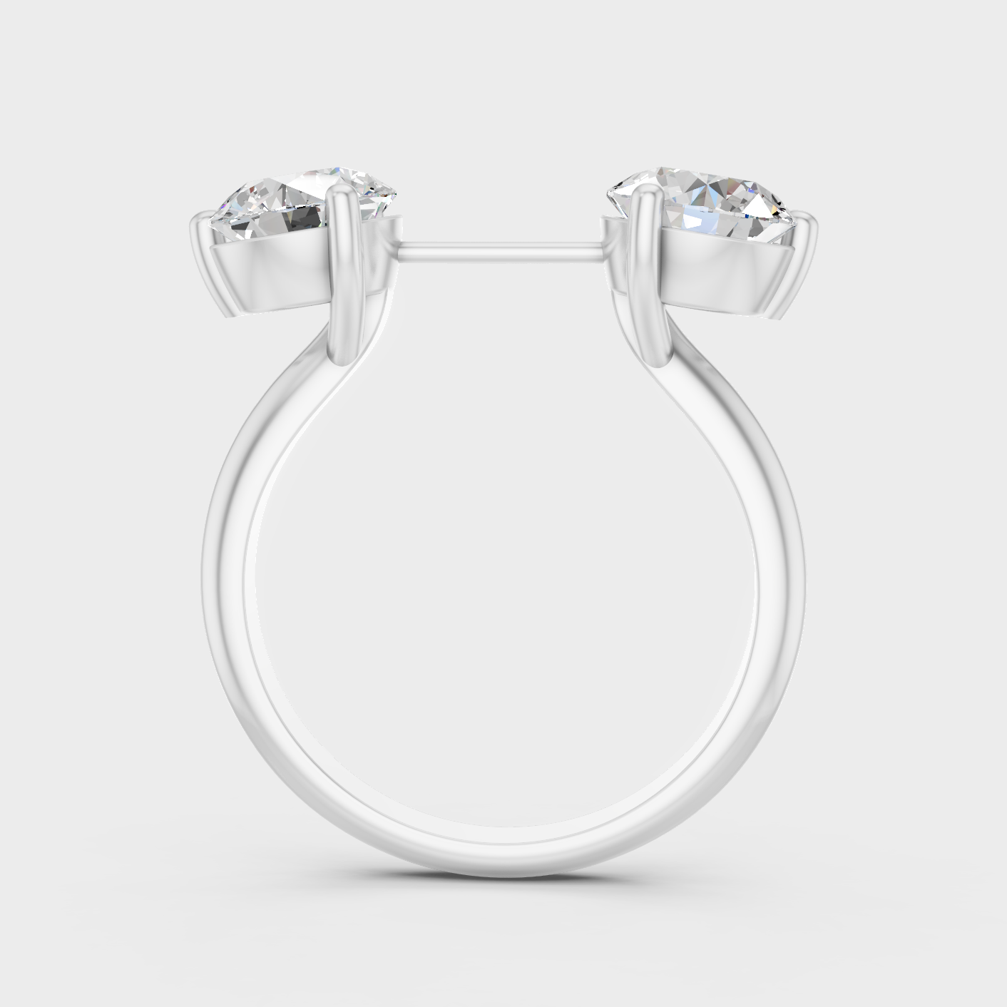 950 Platinum 2 Carat Round-Cut Lab-Grown Diamond Ring