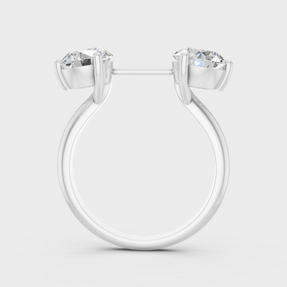 950 Platinum 2 Carat Round-Cut Lab-Grown Diamond Ring