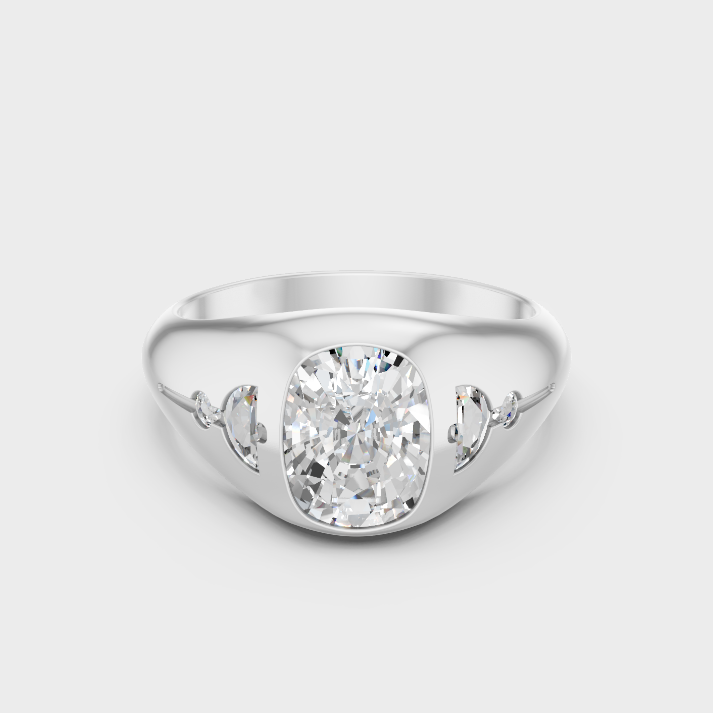 White Gold Cushion Diamond Ring 1.91 Ct Lab Grown Timeless Style