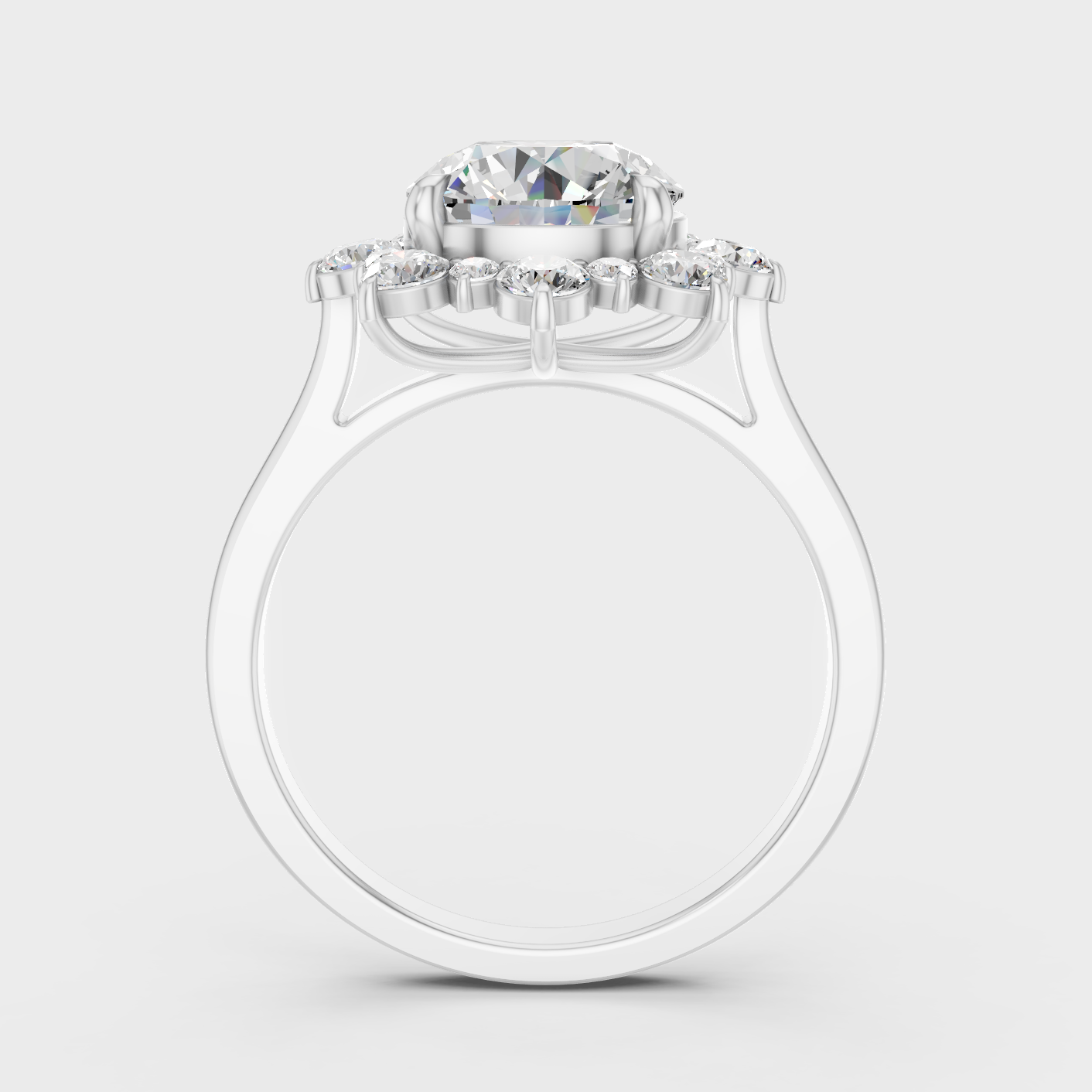 2.66 Ct Round Lab Grown Diamond Halo Ring in