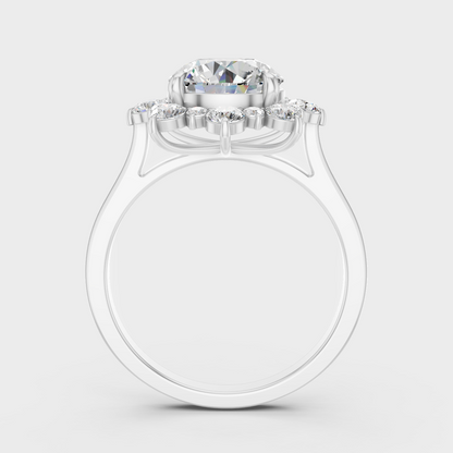 2.66 Ct Round Lab Grown Diamond Halo Ring in