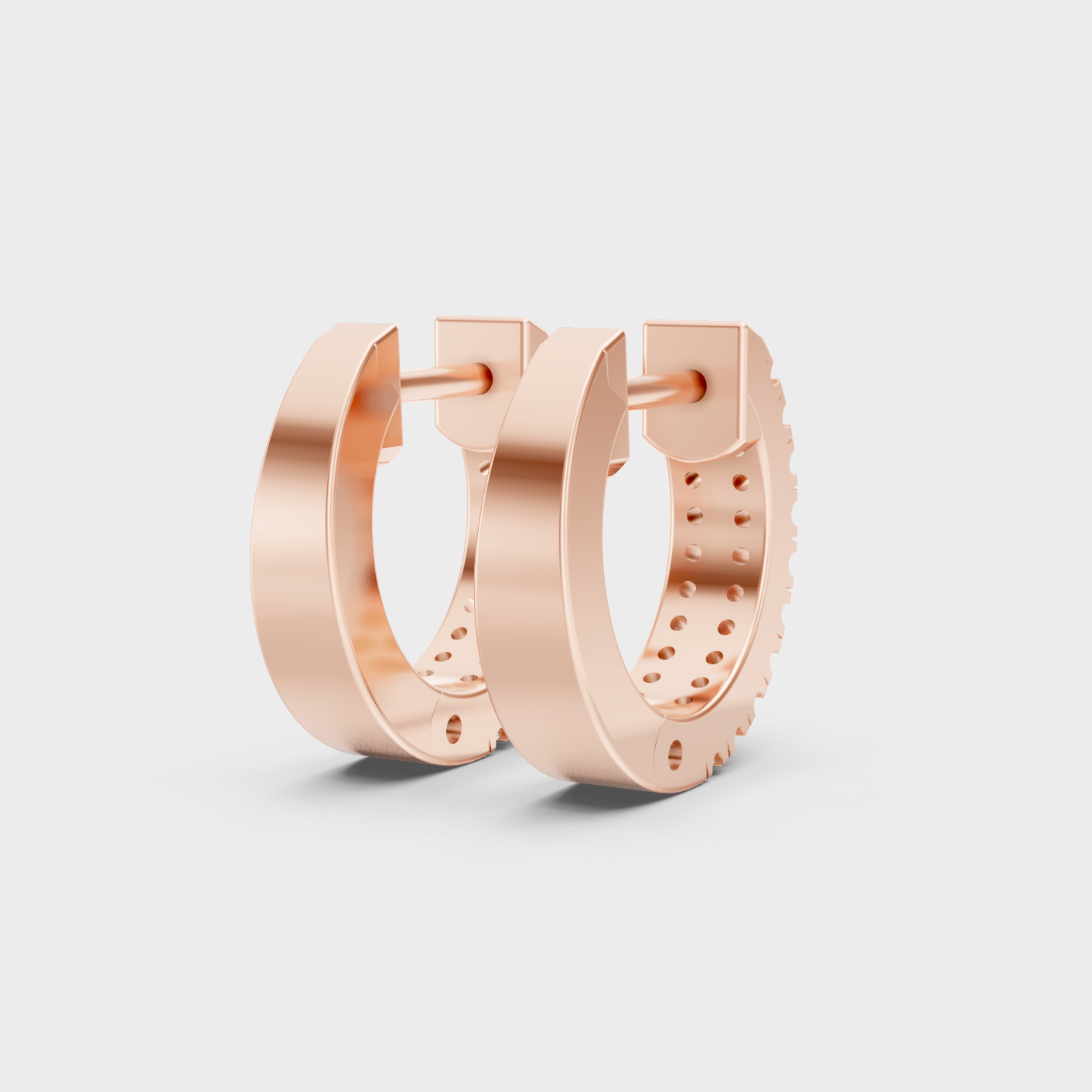 Rose Gold Round Diamond Hoop Earrings 0.36 Ct Ethical Sparkle Jewelry