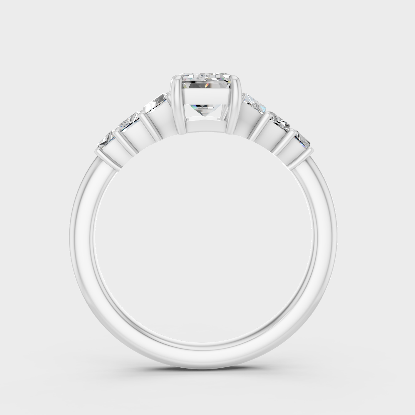 White Gold Classic Emerald Diamond Ring 1.75 Ct Fine Jewelry