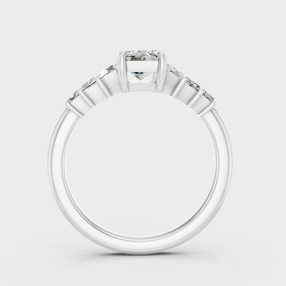 White Gold Classic Emerald Diamond Ring 1.75 Ct Fine Jewelry