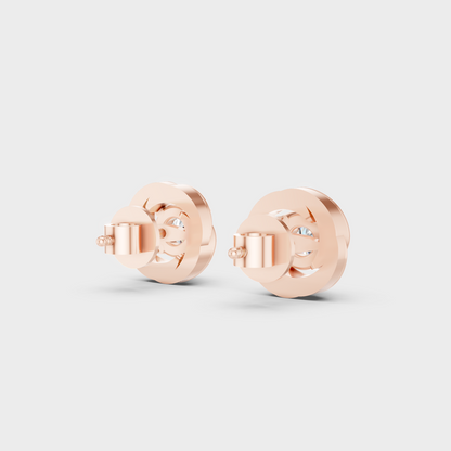 Rose Gold Round Diamond Stud Earrings 0.50 Ct Everyday Elegant Jewelry