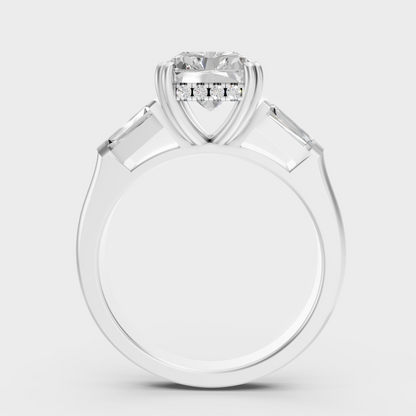 Premium Platinum Multi Shape Diamond Ring For Timeless Sophistication
