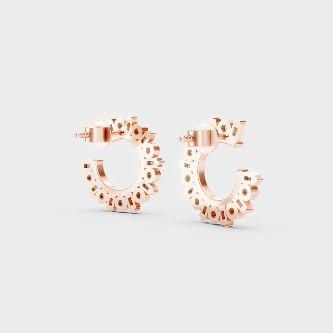 Rose Gold Round Baguette Diamond Earrings 0.77 Ct Ethical Sparkle Jewelry