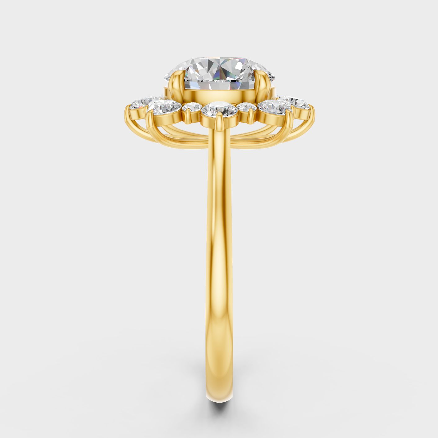 2.66 Ct Round Lab Grown Diamond Halo Ring in