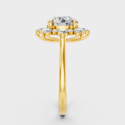 2.66 Ct Round Lab Grown Diamond Halo Ring in