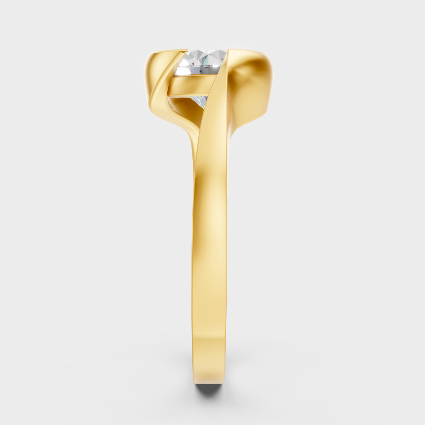 Yellow Gold Round Anniversary Ring For Her