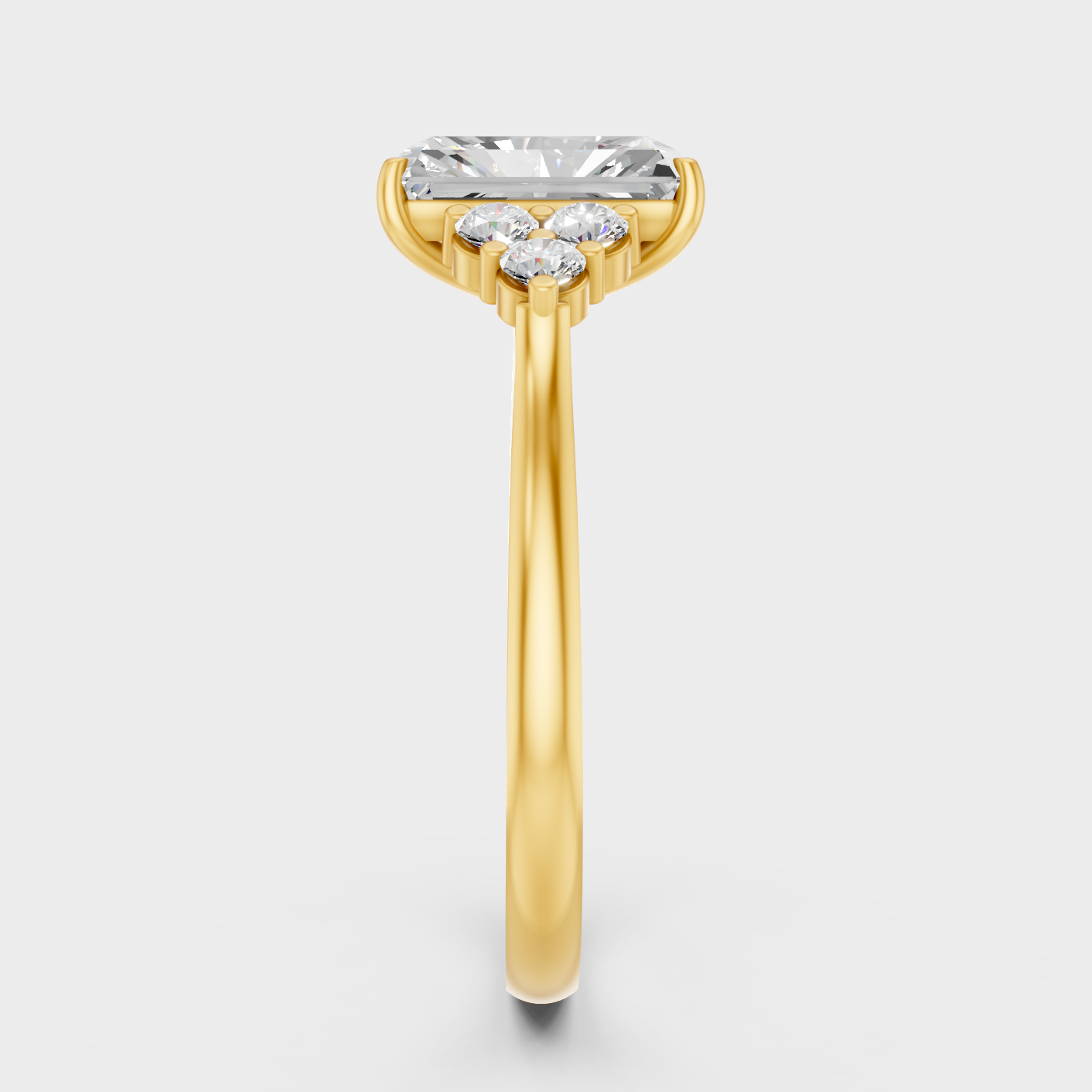 Yellow Gold Radiant Anniversary Ring For Her
